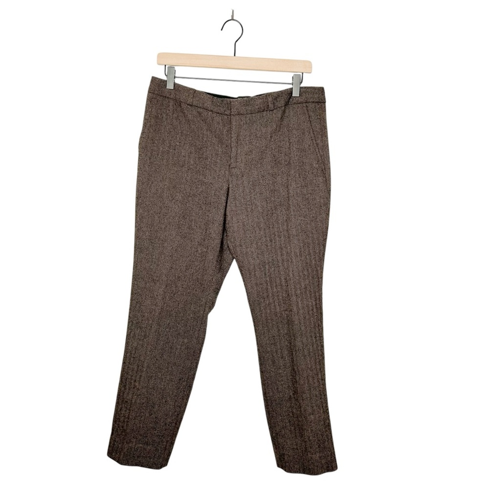 Banana Republic Womens Reegan Brown Wool Blend Trouser Pants Petite 10P